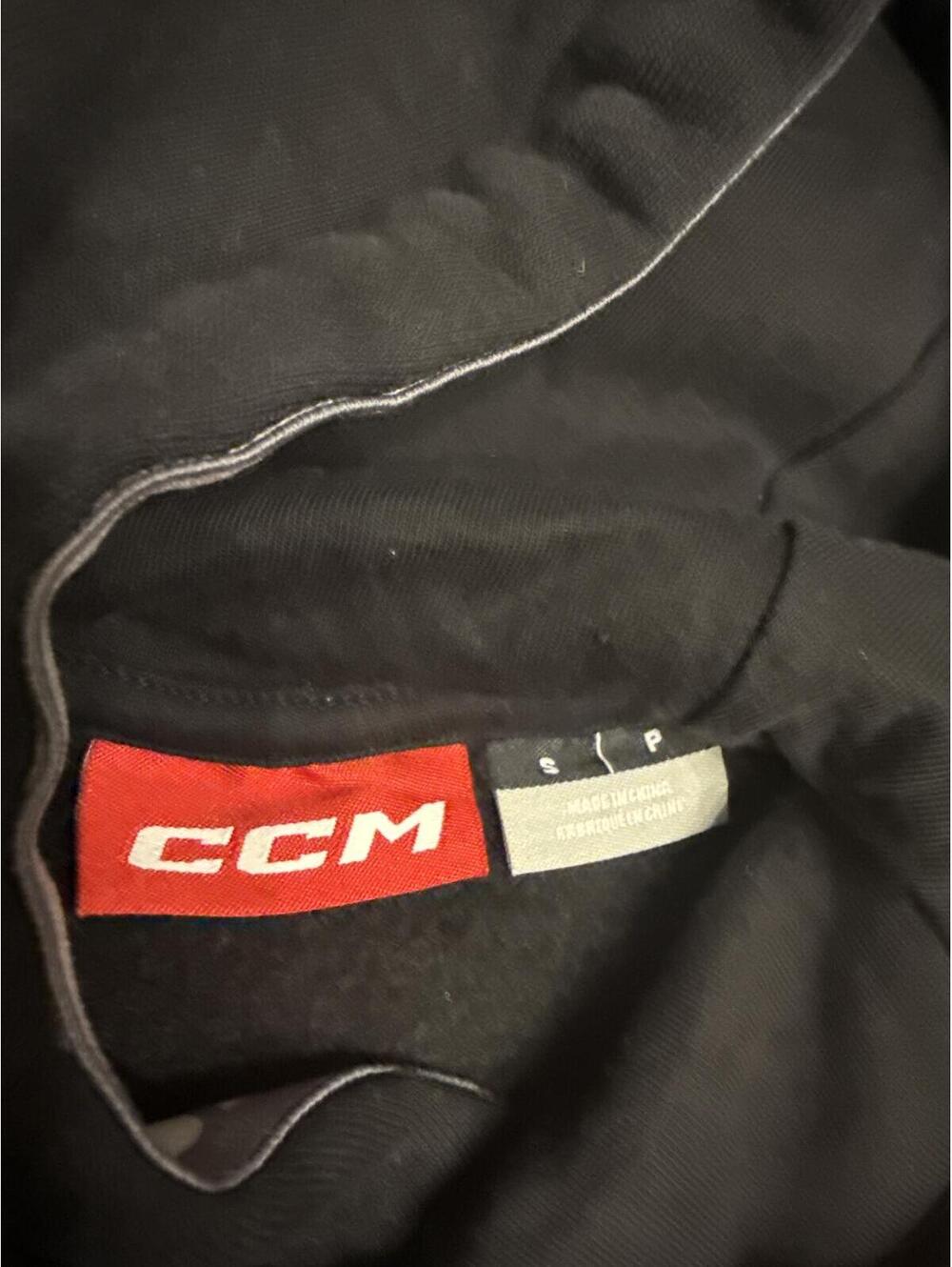 CCM Team Fleece Pullover Hoodie - Black - Small - Hockey Apparel- Has Pockets